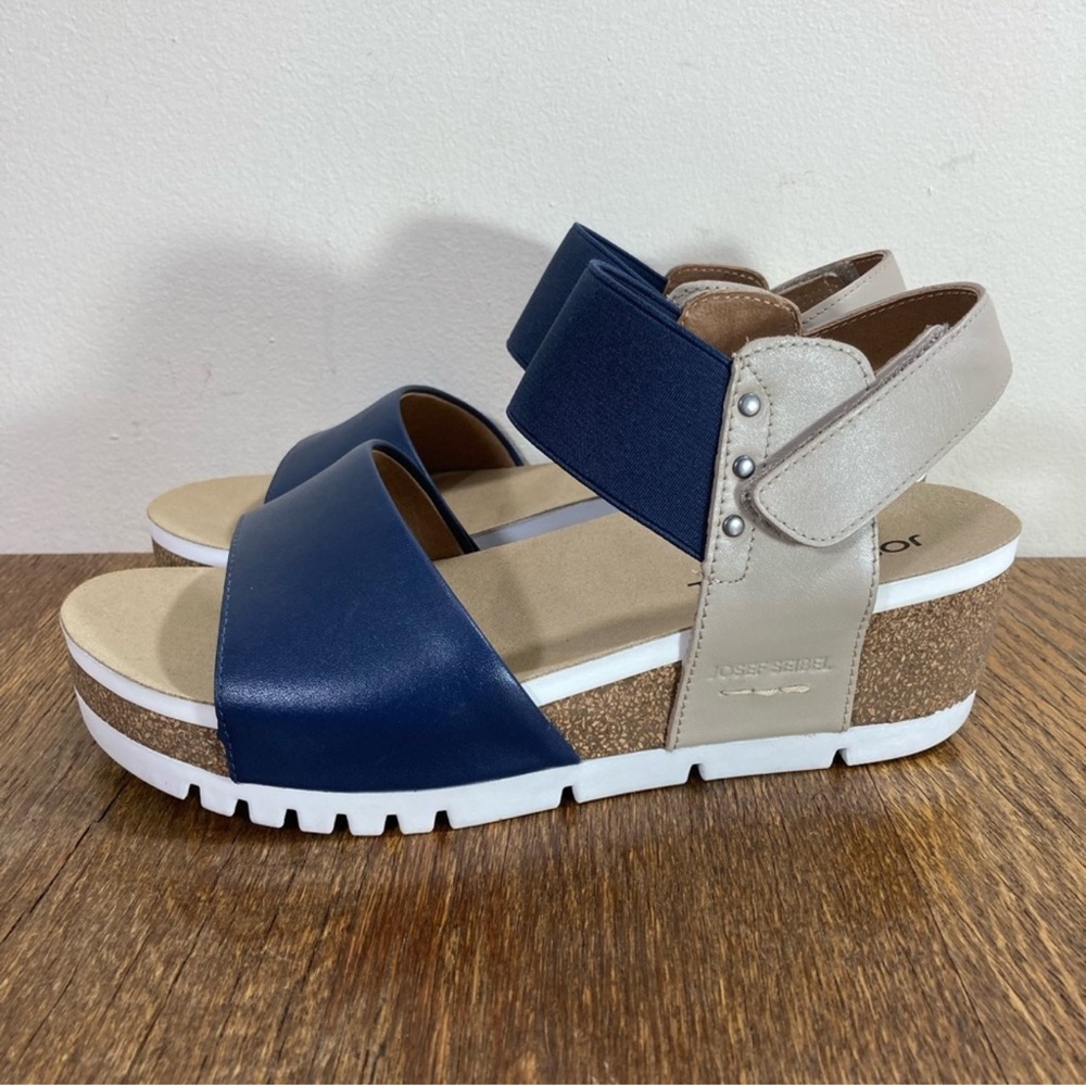 New Josef Seibel Quinn 09 Leather Slingback Sandal Women’s Size US 7-7.5 Ocean. - Picture 2 of 11